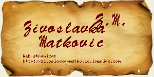 Živoslavka Matković vizit kartica